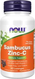Натуральна добавка і екстракт Now Foods Sambucus Zinc-C - 60 lozenges (2023-10-2511)