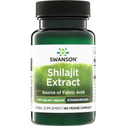 Натуральна добавка і екстракт Swanson Shilajit Extract Standardized 400 mg - 60 vcaps (2023-10-7889)