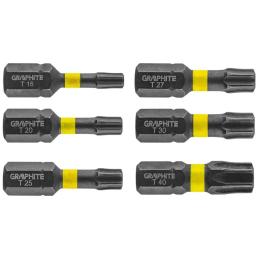 Набір біт для викруток GRAPHITE 56H541 ударні, TX10/15/20/25/30/40 x 25 мм, 6 шт
