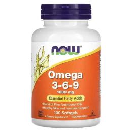Рибячий жир та омега NOW Omega 3-6-9 (100 softgels) (04558-01)