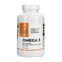 Рибячий жир та омега Progress Nutrition Omega 3 + Vitamin E (180 softgels) (22429-01)