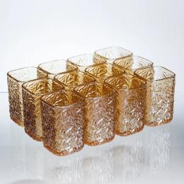 Набір стаканів YiWu Matrix Glass 12 шт по 195 мл (HP-17-44) Brown