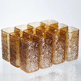 Набір стаканів YiWu Matrix Glass 12 шт по 245 мл (HP-17-48) Brown