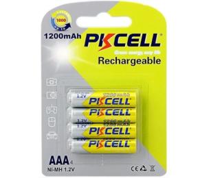 Акумулятор Pkcell 1.2V AAA 1200mAh NiMH Rechargeable Battery Yellow 4 шт (PC/AAA1200-4B)