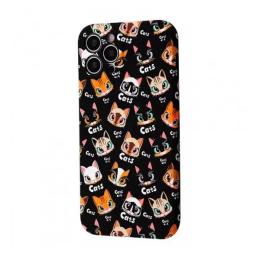 Чохол-накладка WAVE NEON X LUXO Cute Series для iPhone 12 Pro Picture cats black