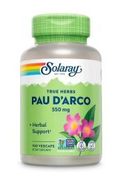 Трави Solaray По Дарко, (Кора Муравиного Дерева), Pau dArco, 550 мг, 100 капсул (SOR-01440)