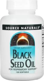 Трави Source Naturals Олія чорного кмину, Black Seed Oil, 120 гелевих капсул (SNS-02757)