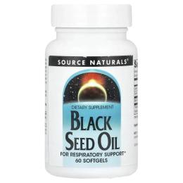 Трави Source Naturals Олія чорного кмину, Black Seed Oil, 60 гелевих капсул (SNS-02756)