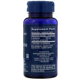 Вітамінно-мінеральний комплекс Life Extension L-глютамін, 500 мг, L-Glutamine, 100 вегетаріанських капсул (LEX-34510)
