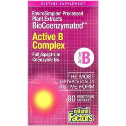 Вітамінно-мінеральний комплекс Natural Factors Активний комплекс вітамінів B, BioCoenzymated, Active B Complex, 60 вег (NFS-01132)