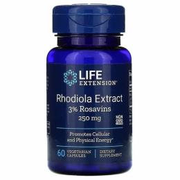 Вітамінно-мінеральний комплекс Life Extension Родіола, 250 мг, Rhodiola Extract, 60 вегетаріанських капсул (LEX-88906)