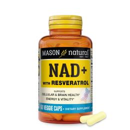 Вітамінно-мінеральний комплекс Mason Natural NAD+ з ресвератролом, NAD+ Supplement with Resveratrol, 60 вегетаріанські (MAV18855)