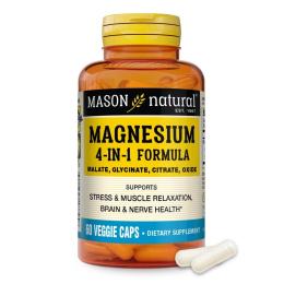 Вітамінно-мінеральний комплекс Mason Natural Магнієвий комплекс, 400 мг, Magnesium 4-in-1 Complex, 60 вегетаріанських (MAV18845)