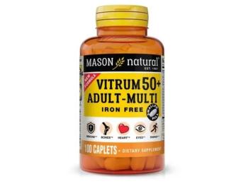 Вітамінно-мінеральний комплекс Mason Natural Мультивітаміни 50+ без заліза, Vitrum 50+ Adult-Multi Iron Free, 100 кап (MAV18151)