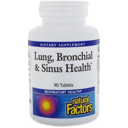 Вітамінно-мінеральний комплекс Natural Factors Здоровя Дихальних Шляхів, Lung, Bronchial &amp; Sinus Health, 90 Таблет (NFS-03505)