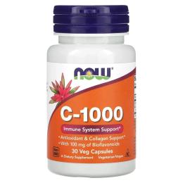Вітамінно-мінеральний комплекс Now Foods Вітамін C-1000, Vitamin C-1000, 30 вегетаріанських капсул (NOW-00689)