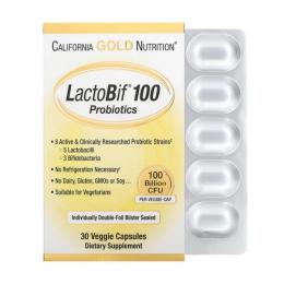 Пробіотик California Gold Nutrition LactoBif Probiotics 100 Billion (30 veg caps) (21583-01)