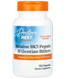 Пробіотик Doctors BEST Betaine HCL &amp; Pepsin, 120 caps (DRB-00163)