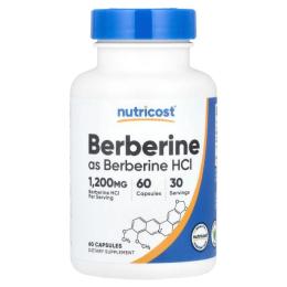 Вітамінно-мінеральний комплекс Nutricost Берберін  1200 мг  Berberine  60 капсул (NCS57287)
