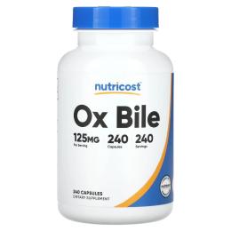 Вітамінно-мінеральний комплекс Nutricost Бичача жовч  125 мг  Ox Bile  240 капсул (NCS67084)