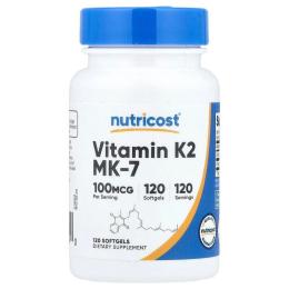 Вітамінно-мінеральний комплекс Nutricost Вітамін K2 у формі МК 7  100 мкг  Vitamin K2 MK 7  120 гелевих капсу (NCS57574)