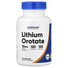 Вітамінно-мінеральний комплекс Nutricost Літій оротат  10 мг  Lithium Orotate  120 капсул (NCS57646)