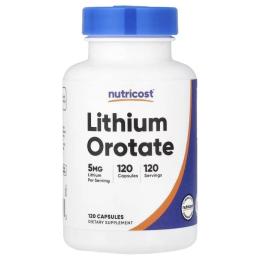 Вітамінно-мінеральний комплекс Nutricost Літій оротат  5 мг  Lithium Orotate  120 капсул (NCS67336)
