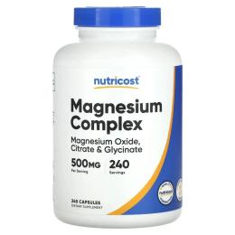 Вітамінно-мінеральний комплекс Nutricost Магнієвий комплекс  500 мг  Magnesium Complex  240 капсул (NCS67277)