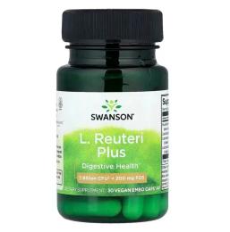 Вітамінно-мінеральний комплекс Swanson Пробіотик, 7 млрд КУО, Probiotic L. Reuteri Plus, 30 веганських капсул (SWV19025)