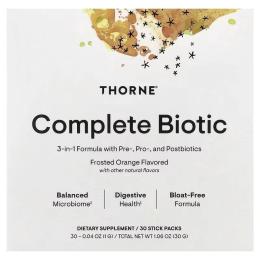 Вітамінно-мінеральний комплекс Thorne Повний біотичний пробіотичний комплекс, апельсиновий смак, 30 сек (THR01535)