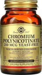 Вітамінно-мінеральний комплекс Solgar Хром Піколінат, 200 мкг, Chromium Polynicotinate, 100 вегетаріанських (SOL-00876)