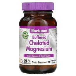 Мінерали Bluebonnet Nutrition Хелатний Буферний Магній 200мг, Albion, 60 гелевих капсул (BLB-00672)