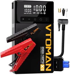 Пускозарядний пристрій Vtoman Jump Starter X5 3500A з компресором 160 PSI 59.2 Втч (X5_Vtoman) (Уцінений)