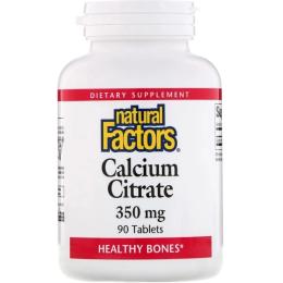 Вітаміни та мінерали Natural Factors Мінерали Natural Factors Кальцій цитрат, 350 мг, Calcium Citrate, 90 таблеток (NFS-01611)