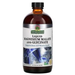 Мінерали Natures Answer Магній малат та гліцинат, 200 мг, смак мандарину, Liquid Magnesium (NTA-26173)