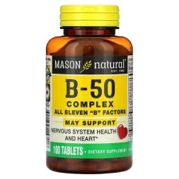 Мультивітамін Mason Natural Комплекс B-50, B-50 Complex, 100 пігулок (MAV-15341)