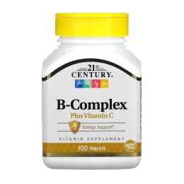 Вітамінно-мінеральний комплекс 21st Century B Complex plus Vitamin C - 100 tabs (2023-10-7059)
