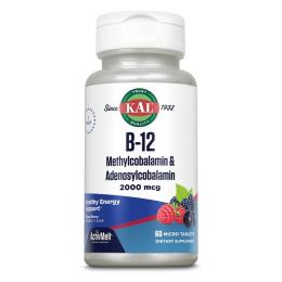 Вітамінно-мінеральний комплекс KAL B-12 Methylcobalamin and Adenosylcobalamin 2000mcg - 60 tabs (2022-10-1768)