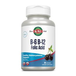Вітамінно-мінеральний комплекс KAL B-6 B-12 Folic Acid - 60 tabs Black Cherry (2023-10-3157)