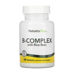 Вітамінно-мінеральний комплекс  Natures Plus B-Complex with Rice Bran - 90 tabs (2023-10-2359)