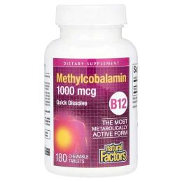 Вітаміни та мінерали Natural Factors B12 Methylcobalamin 1000 mcg - 180 tabs (2023-10-3807)