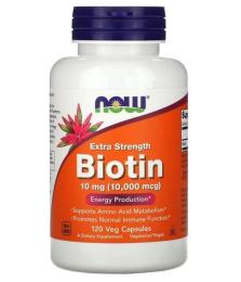 Вітаміни та мінерали Now Foods BIOTIN 10mg (10,000mcg) - 120 vcaps (2022-10-0007)
