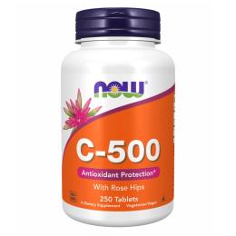 Вітаміни та мінерали Now Foods C-500 with Rose Hips - 250 tabs (100-98-9686869-20)