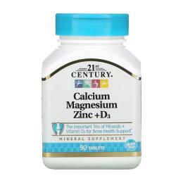 Вітамінно-мінеральний комплекс 21st Century Cal Mag Zinc + D - 90 tabs (100-77-6130050-20)