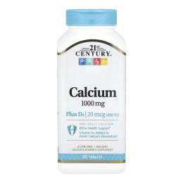 Вітамінно-мінеральний комплекс 21st Century Calcium 1000 mg + D3 - 90 tabs (100-23-4462428-20)