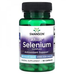 Вітамінно-мінеральний комплекс Swanson Комплекс хелатного селену, 200 мкг, Chelated Selenium Complex, 90 капсул (100-36-4829190-20)