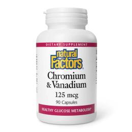 Вітаміни та мінерали Natural Factors Chromium &amp; Vanadium 125mcg - 90 caps (2023-10-3818)