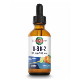 Вітамінно-мінеральний комплекс KAL D3 K2 DropIns 125mcg - 2 oz Citrus (2022-10-0998)