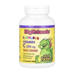 Вітаміни та мінерали Natural Factors BigFriends Vitamin C 250mg - 90 tabs Orange (2023-10-6539)