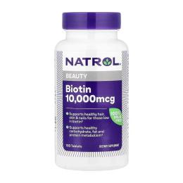 Вітамінно-мінеральний комплекс Natrol Biotin 10000 mcg (100 tabs) (100-25-6725399-20)